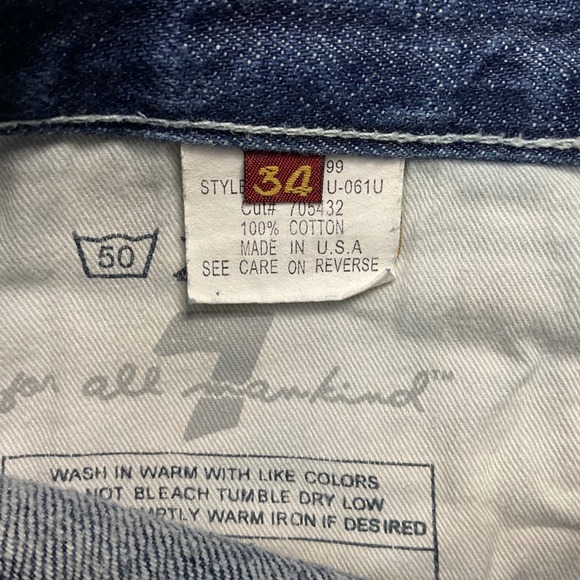 Vintage Y2K 7 For All Mankind A Pocket Bootcut Jeans Womens 34 Blue Classic Boho - Picture 7 of 10